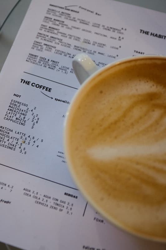 Coffee and menu